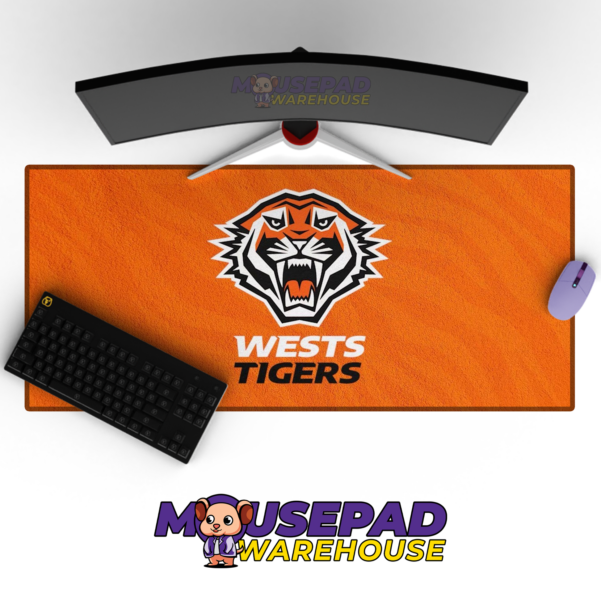Wests Tigers V12 Mousepad Deskmat Mockup