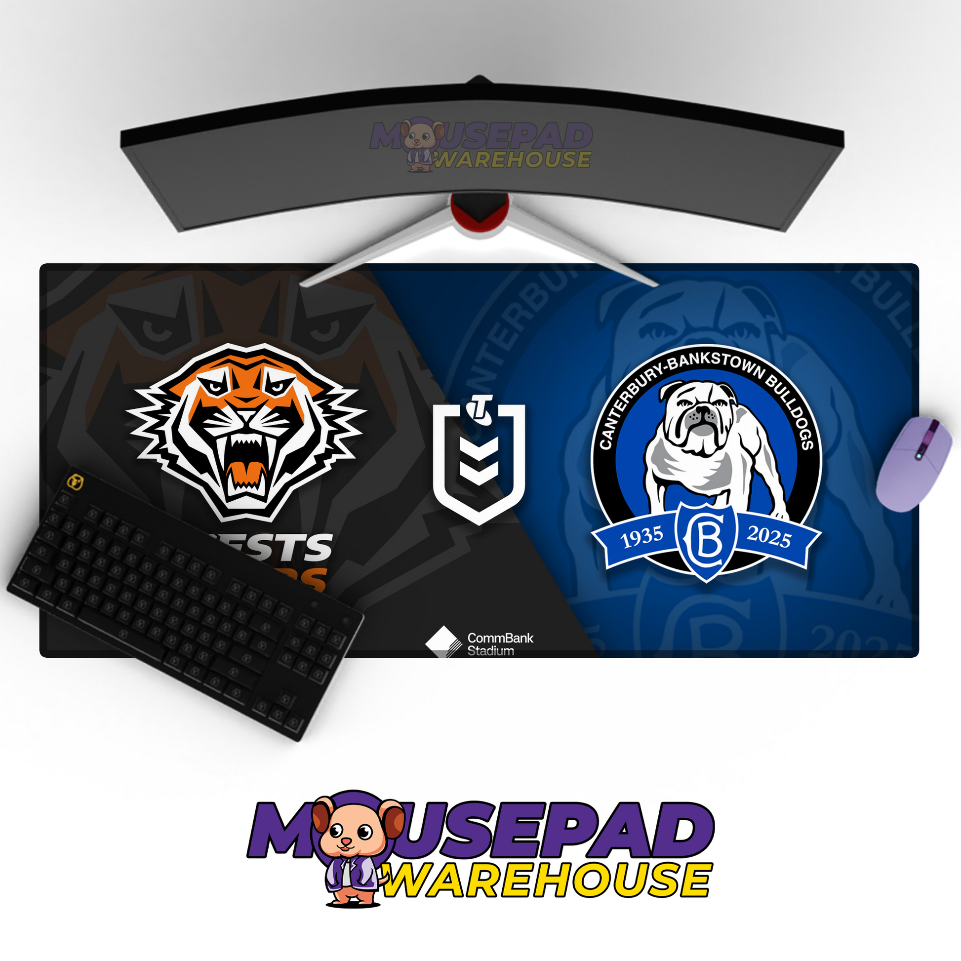 Wests Tigers V13 Mousepad Deskmat Mockup