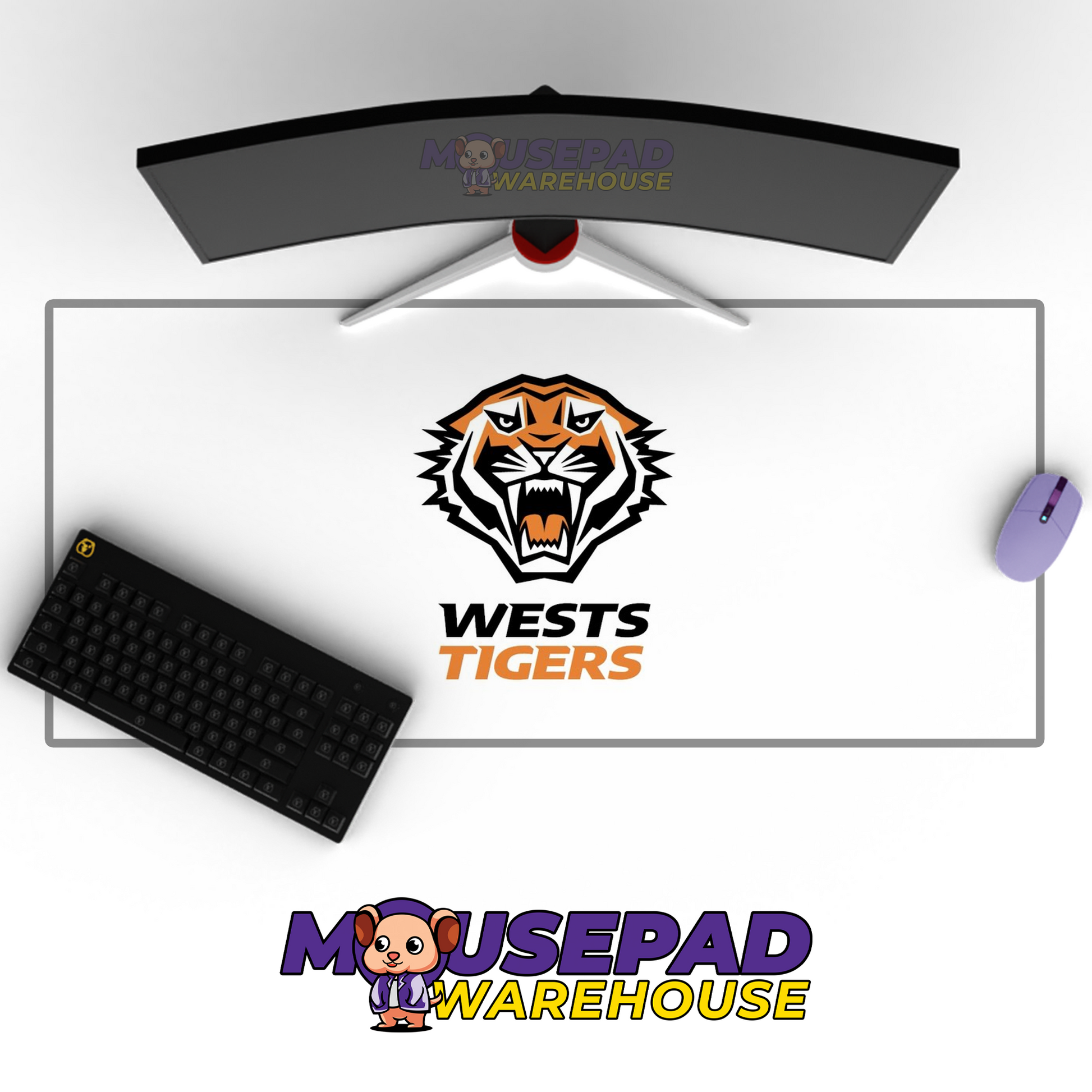Wests Tigers V16 Mousepad Deskmat Mockup