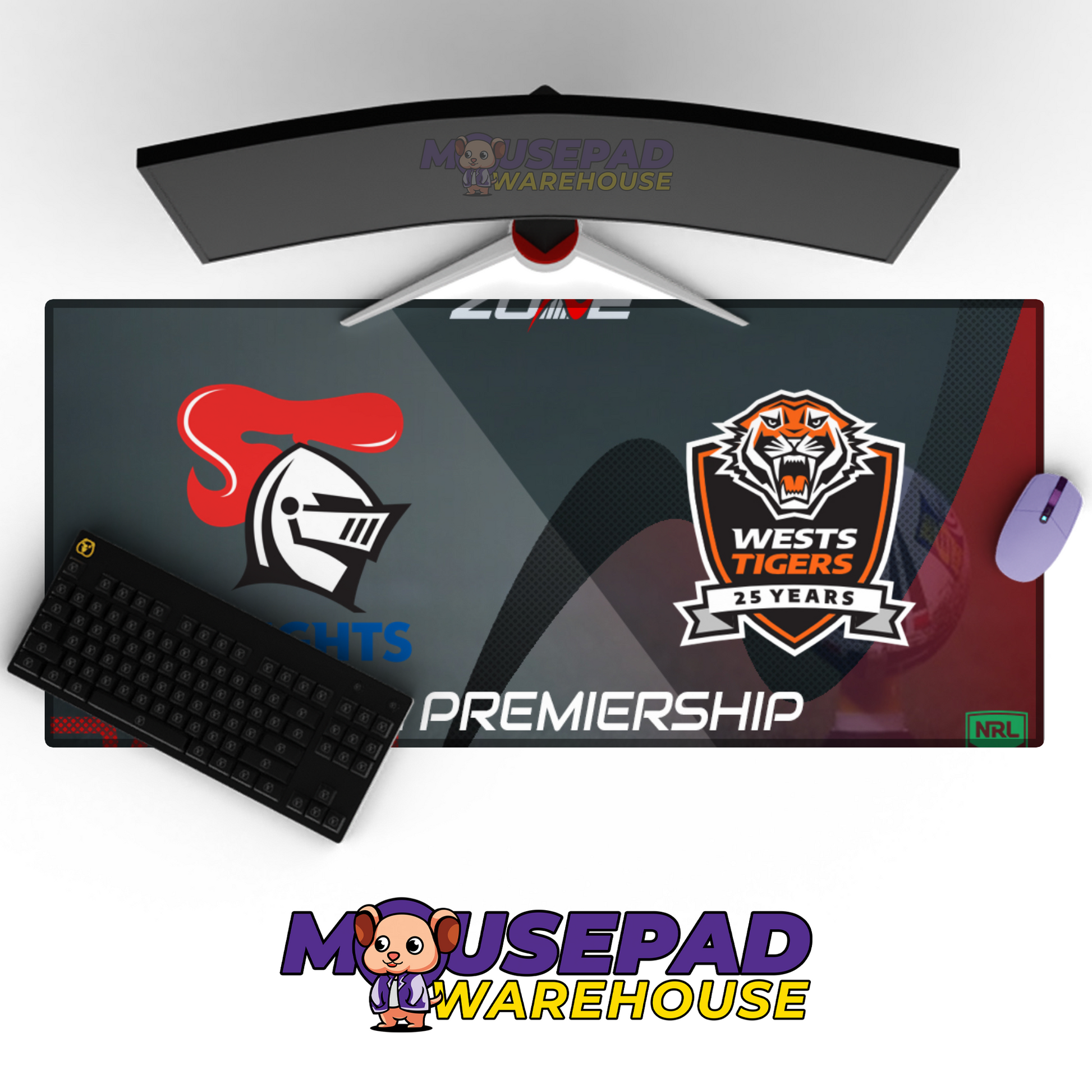 Wests Tigers V19 Mousepad Deskmat Mockup