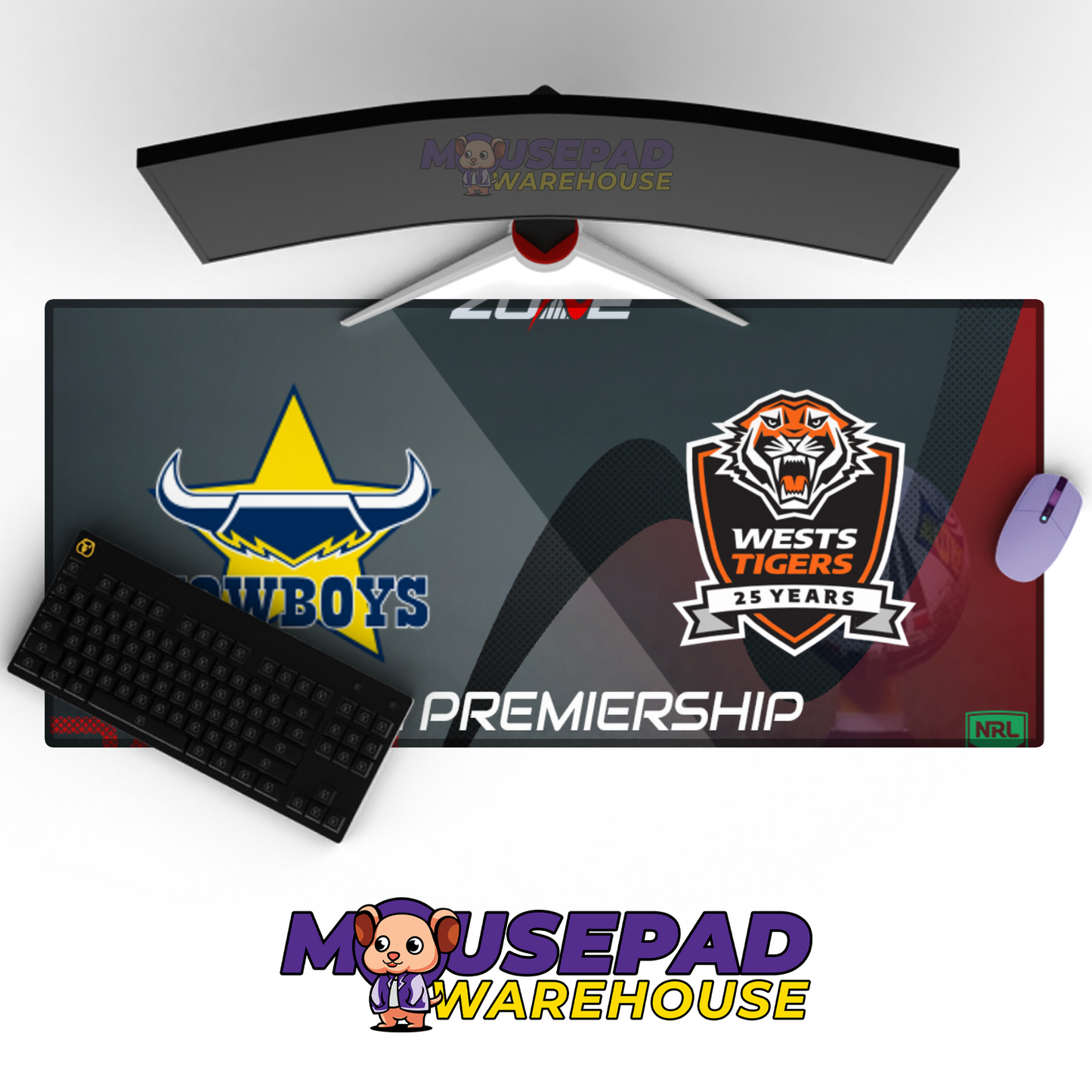 Wests Tigers V21 Mousepad Deskmat Mockup