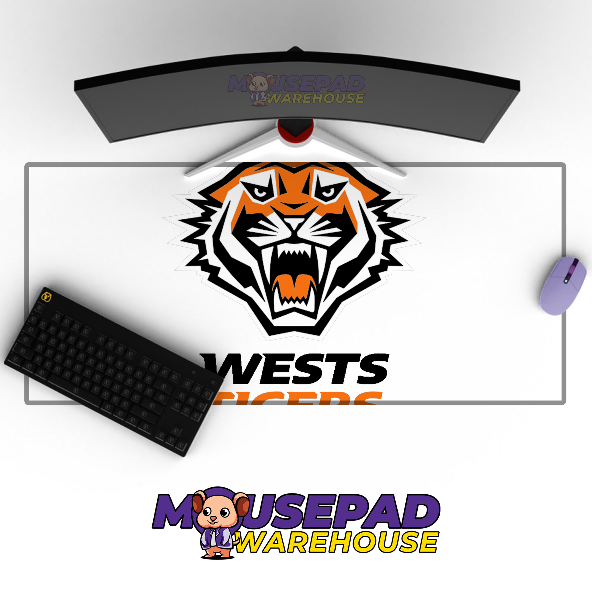Wests Tigers V22 Mousepad Deskmat Mockup