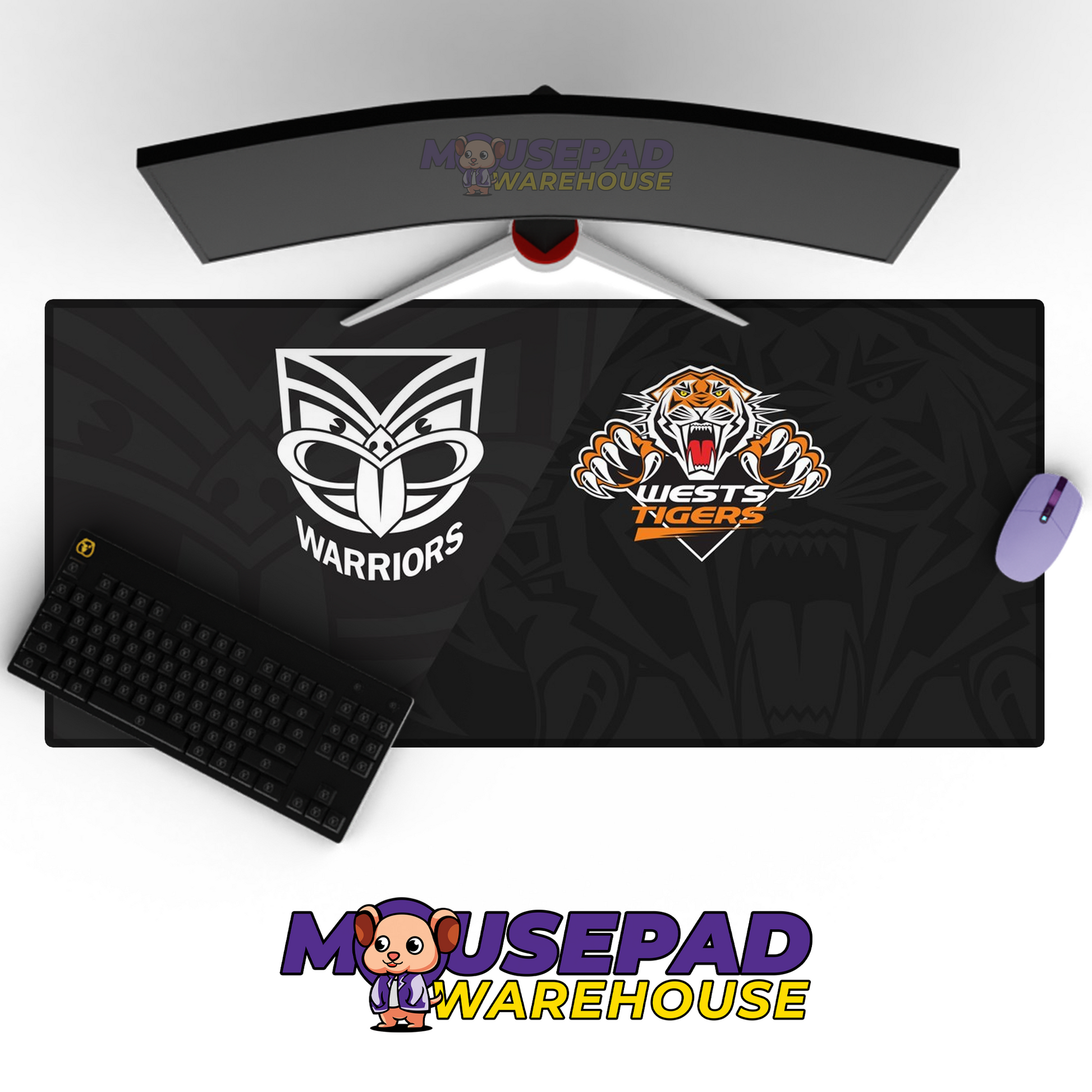 Wests Tigers V24 Mousepad Deskmat Mockup