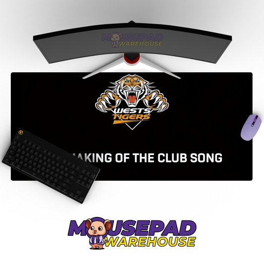 Wests Tigers V25 Mousepad Deskmat Mockup