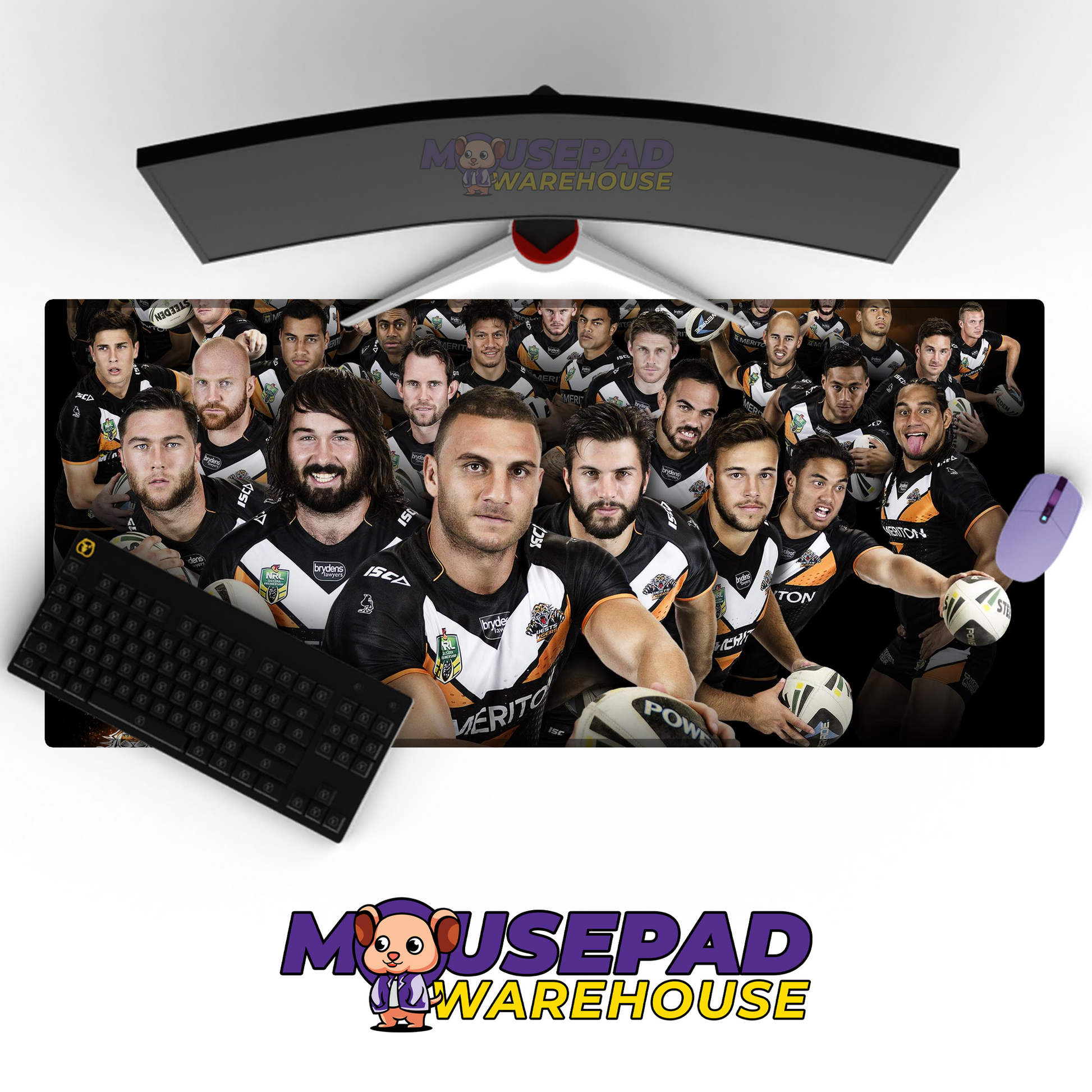 Wests Tigers V4 Mousepad Deskmat Mockup