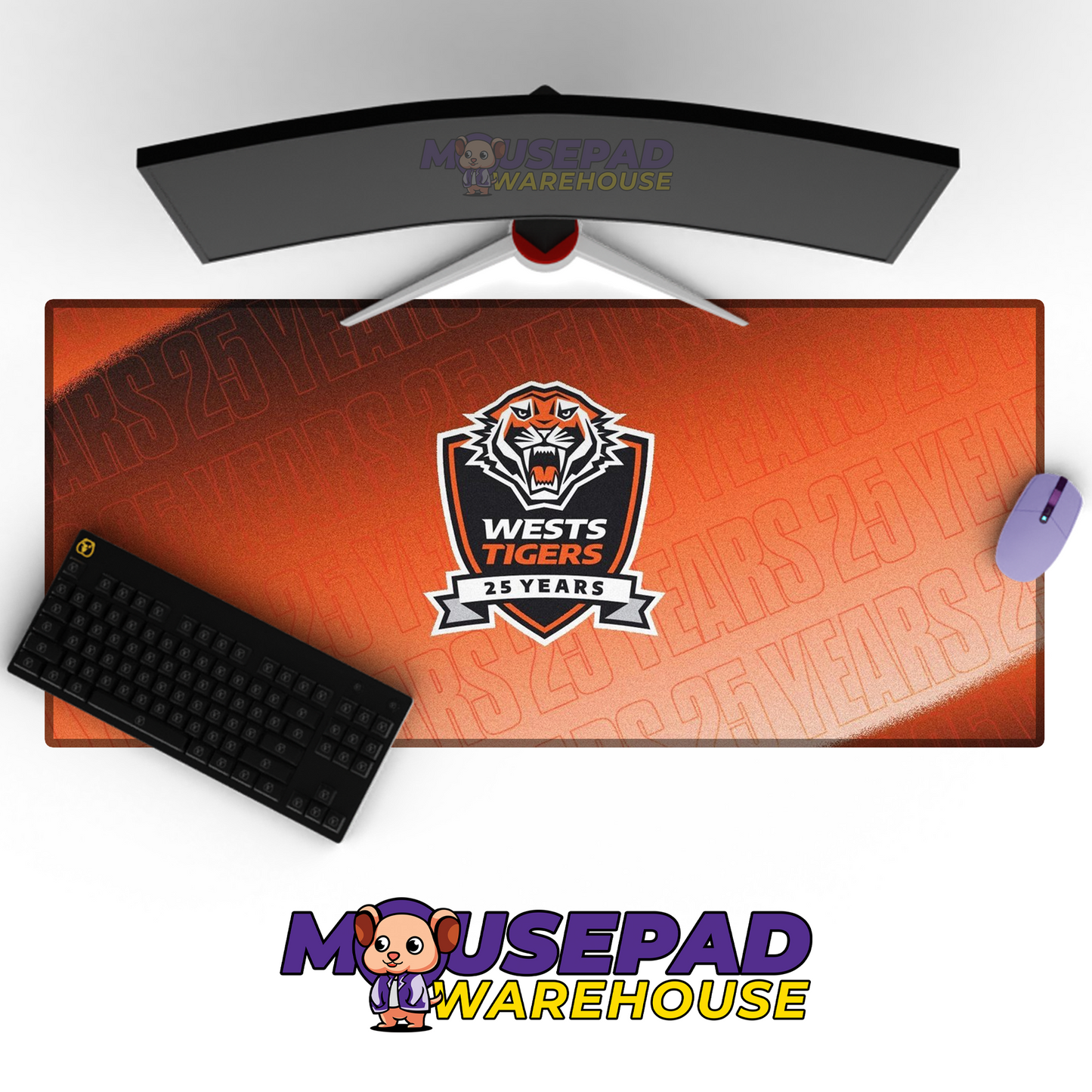 Wests Tigers V7 Mousepad Deskmat Mockup