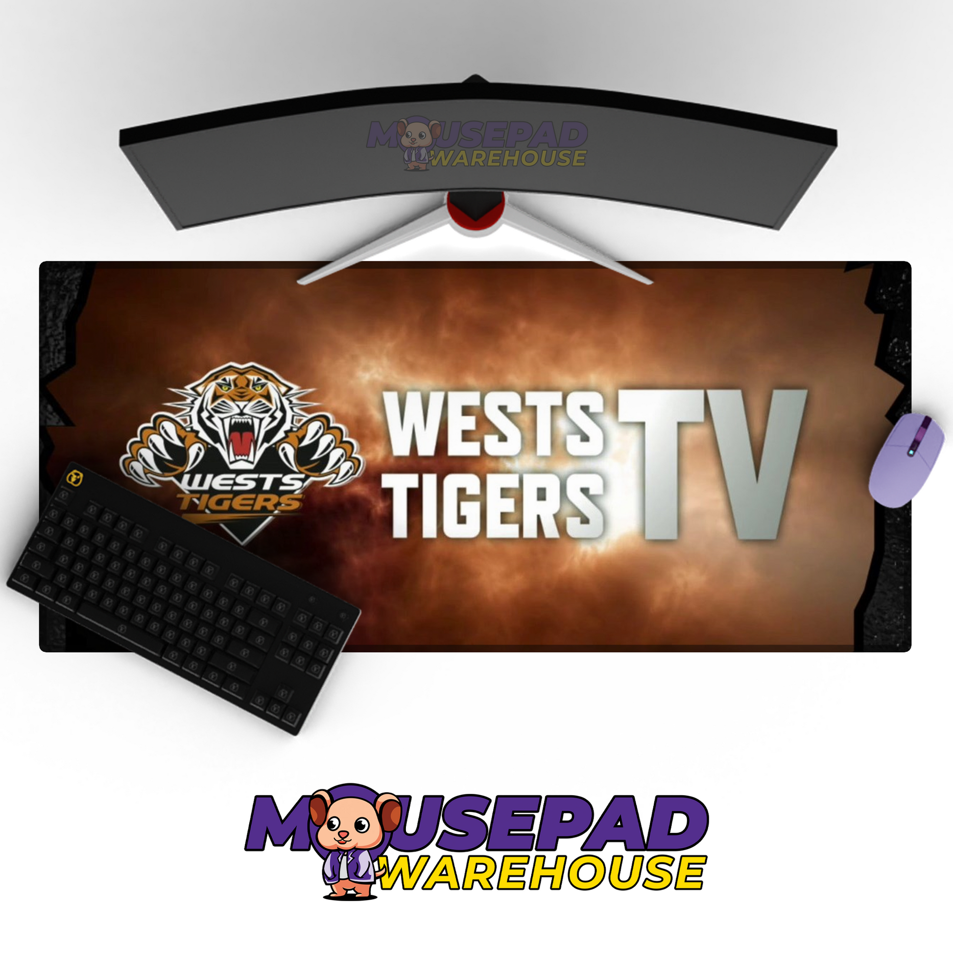 Wests Tigers V9 Mousepad Deskmat Mockup