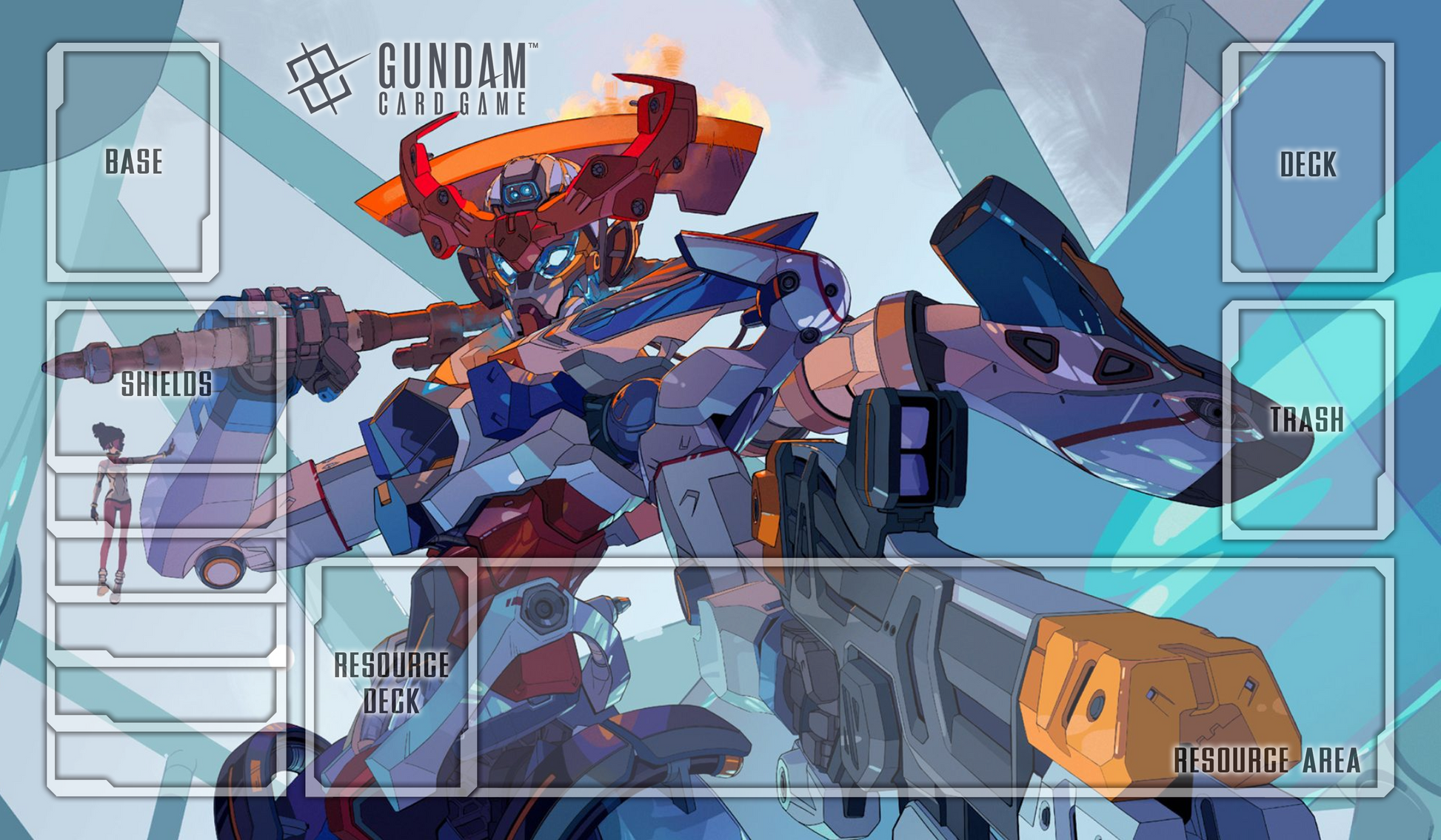 White Gundam Gundam TCG Playmat