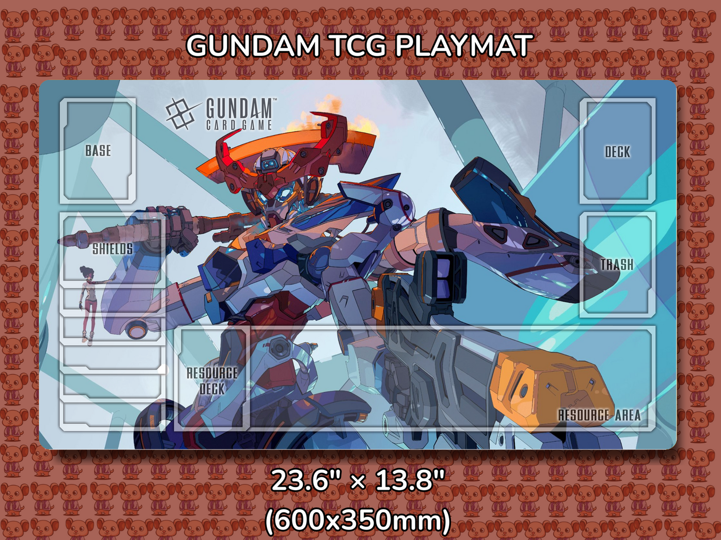White Gundam Gundam TCG Playmat Mockup