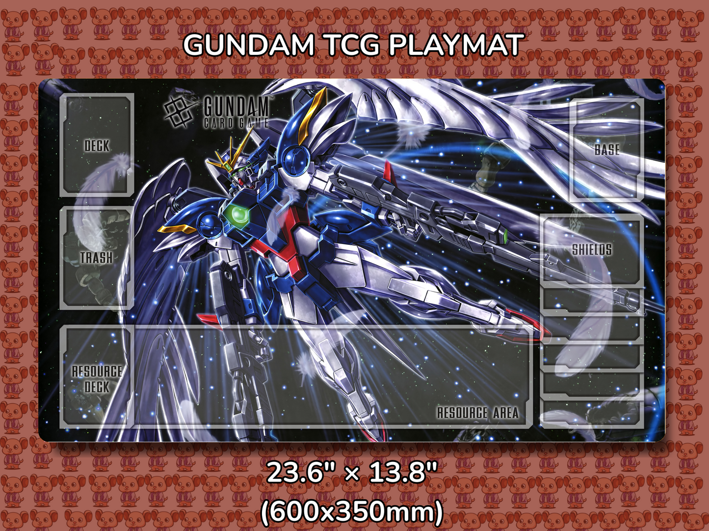 Wing left Gundam TCG Playmat Mockup