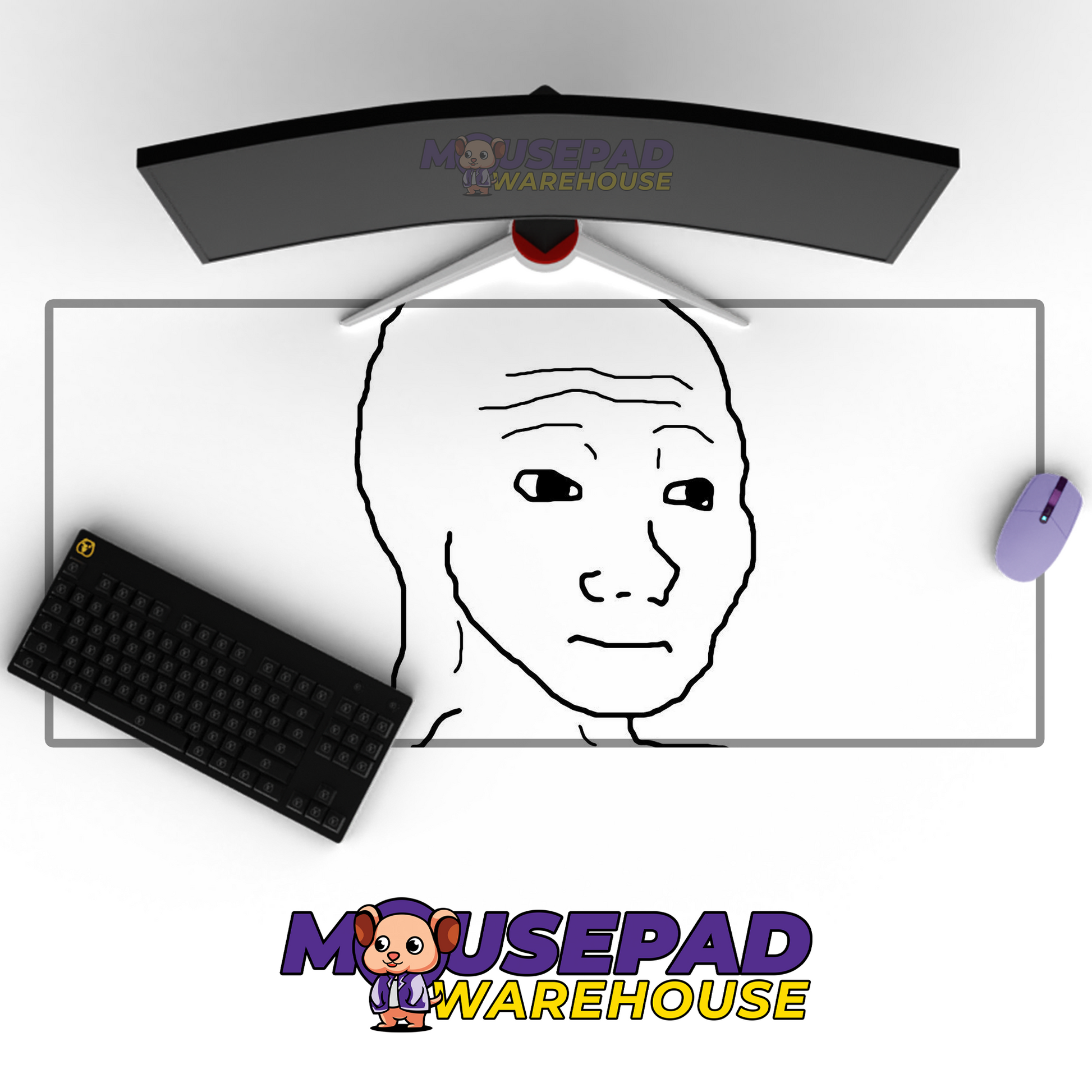 Wojak Meme Mousepad Desk mat Mockup