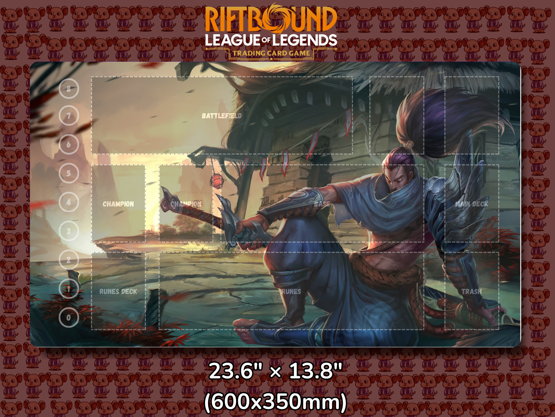 Yasuo V10 - RiftBound Trading Card Game Playmat Mockup