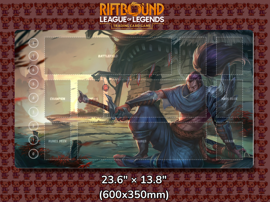 Yasuo V10 - RiftBound Trading Card Game Playmat Mockup