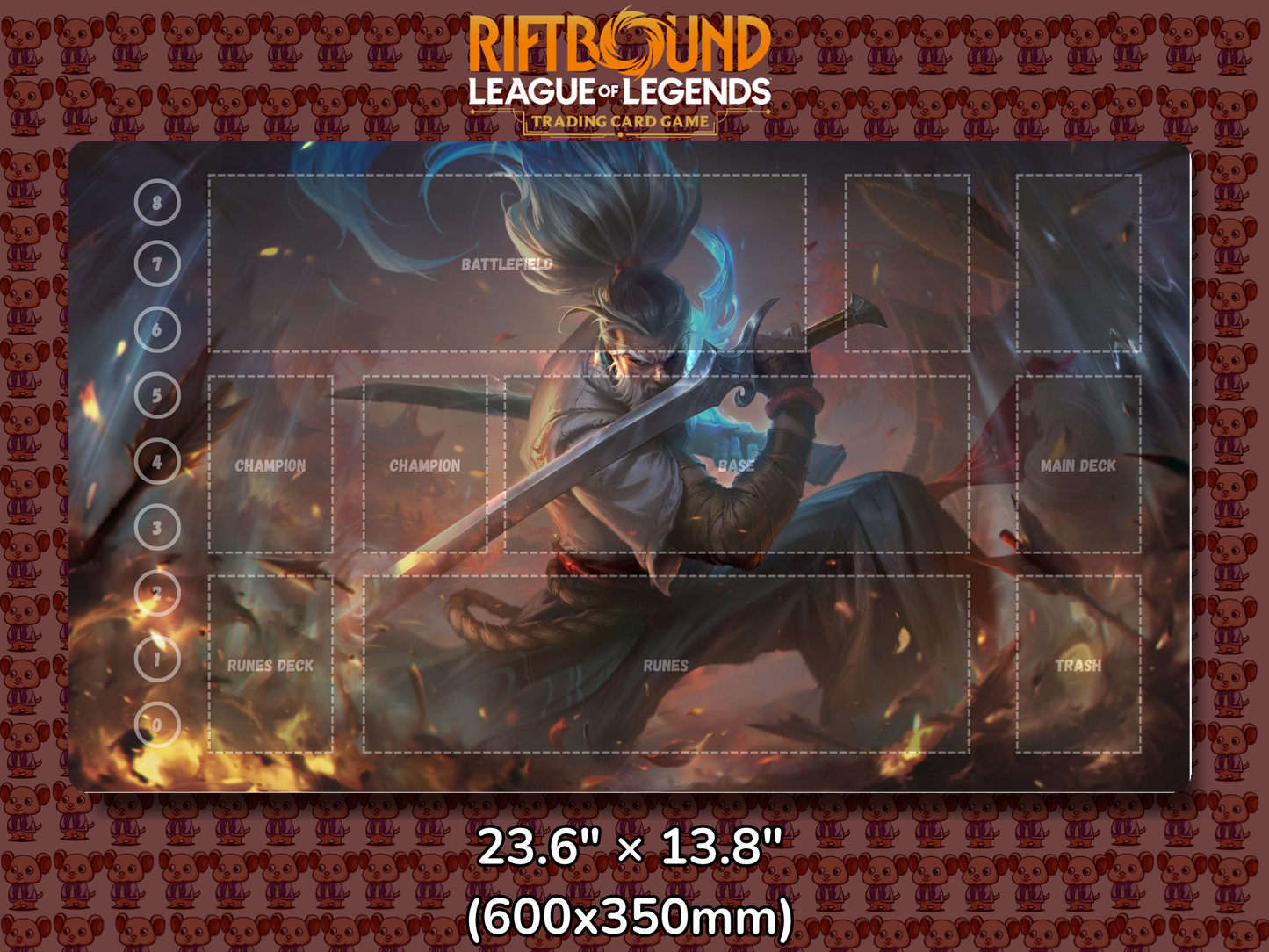 Yasuo V12 - RiftBound Trading Card Game Playmat Mockup