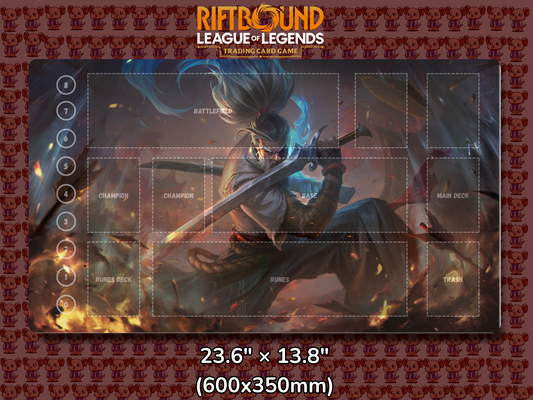 Yasuo V12 - RiftBound Trading Card Game Playmat Mockup