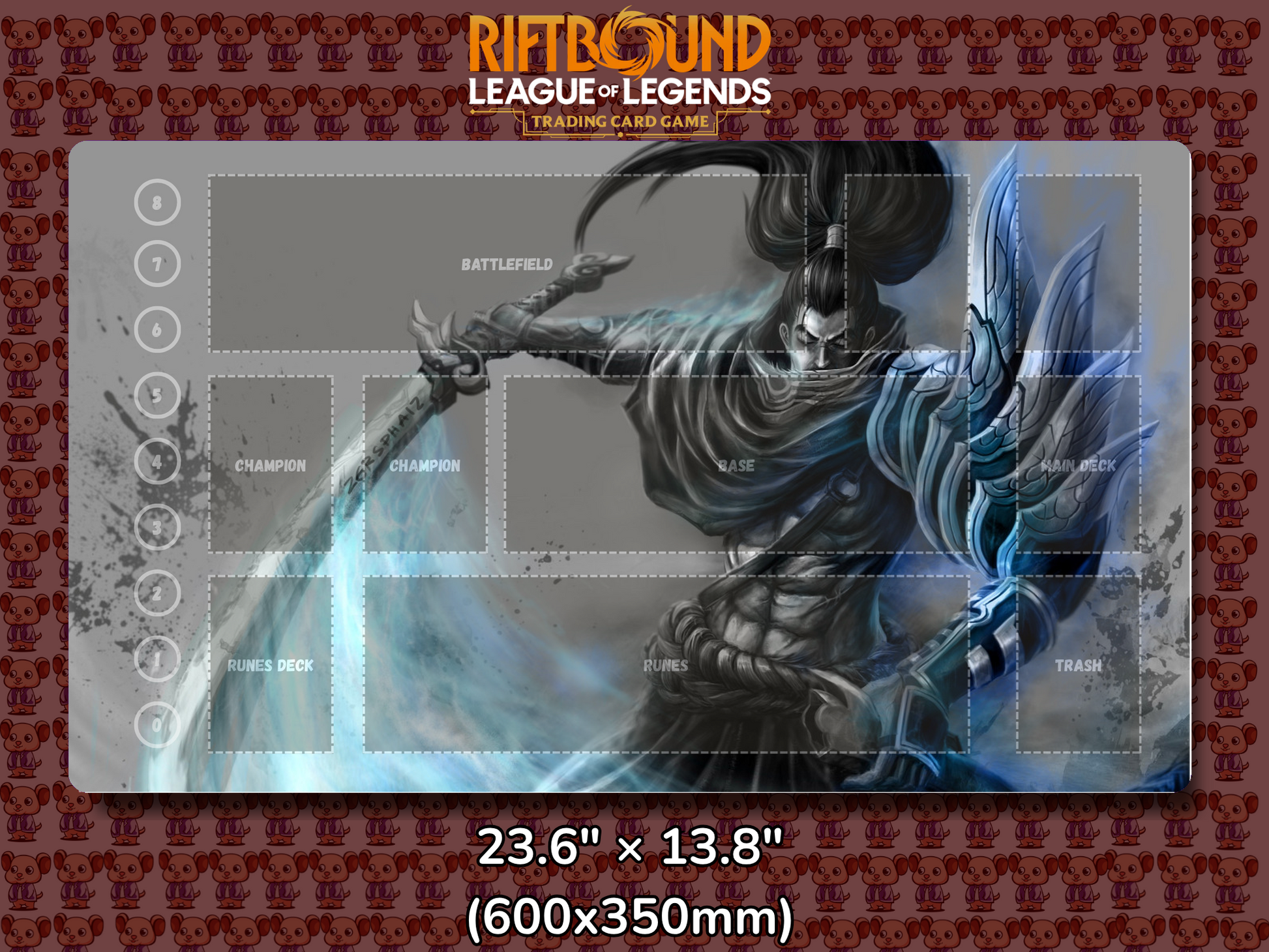 Yasuo V21 - RiftBound Trading Card Game Playmat Mockup