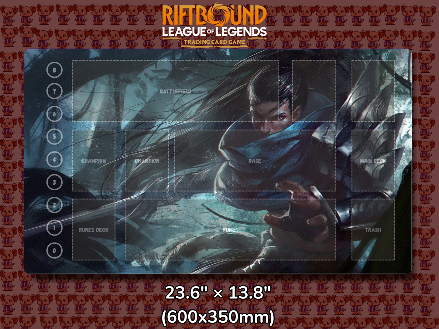 Yasuo V22 - RiftBound Trading Card Game Playmat Mockup