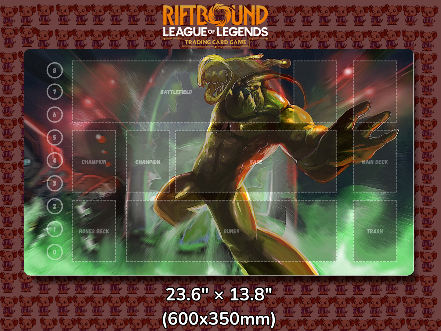 Zac V9 - RiftBound Trading Card Game Playmat Mockup
