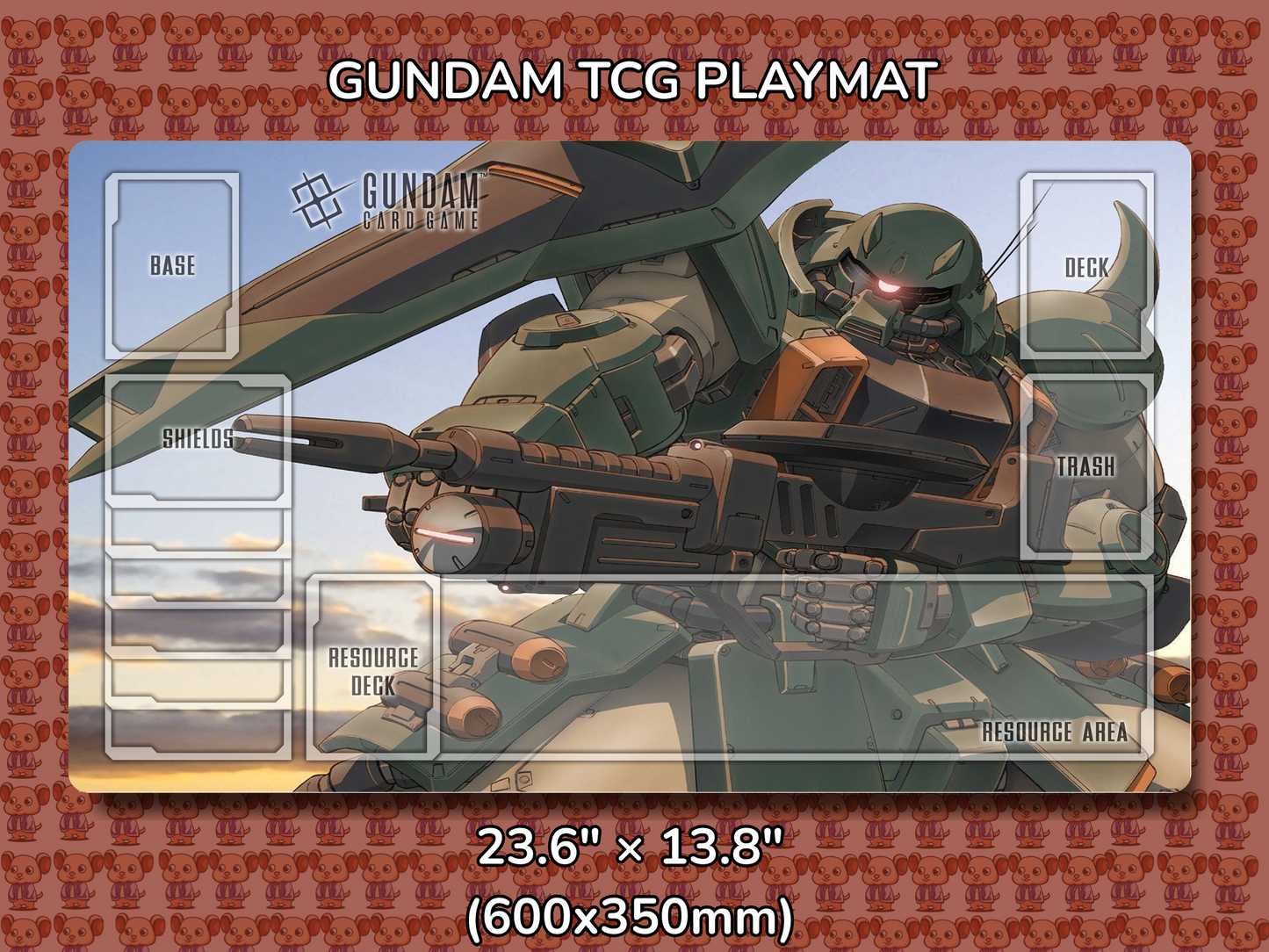 Zaku Warrior Gundam TCG Playmat Mockup