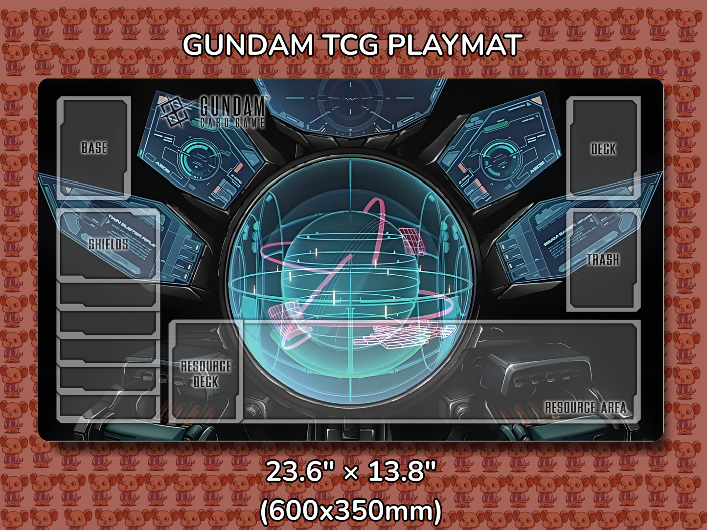 Zero Cockpit Gundam TCG Playmat Mockup