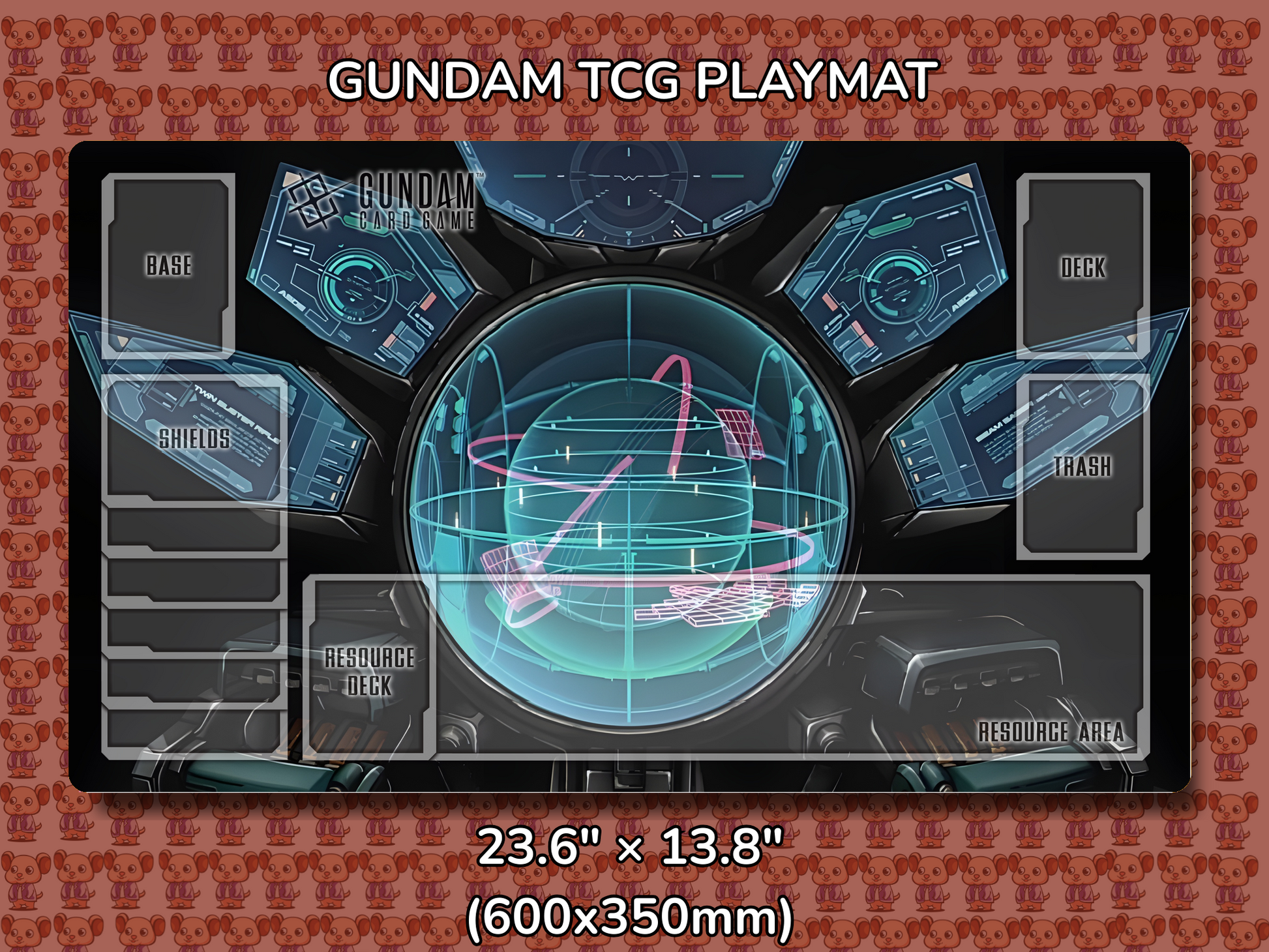 Zero Cockpit Gundam TCG Playmat Mockup