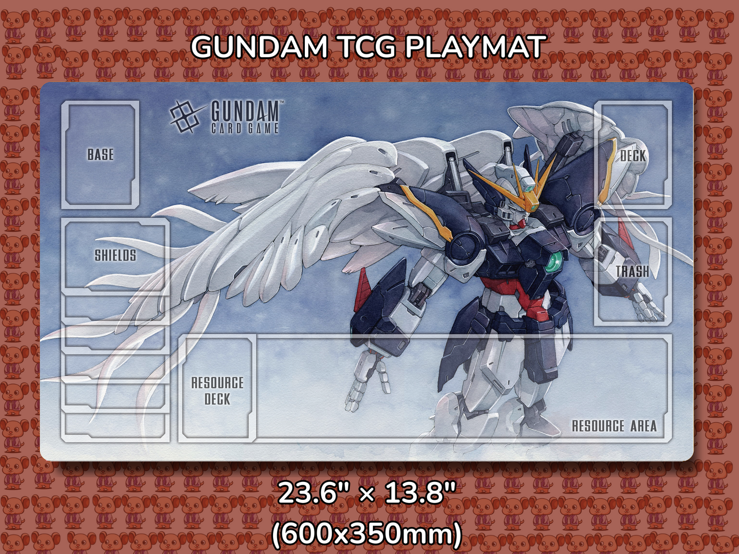 Zero watercolor Gundam TCG Playmat Mockup