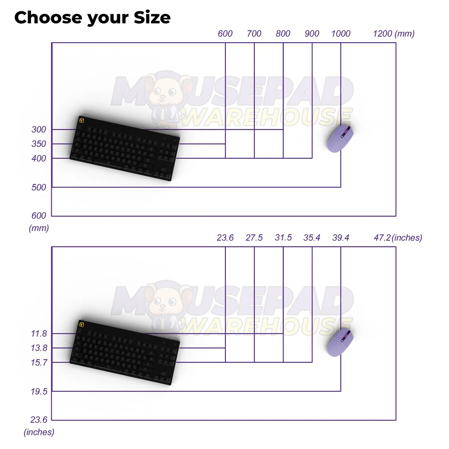 Custom Size Mousepad 1200x600mm (47.2 x 23.6 Inches) - Mousepad Warehouse