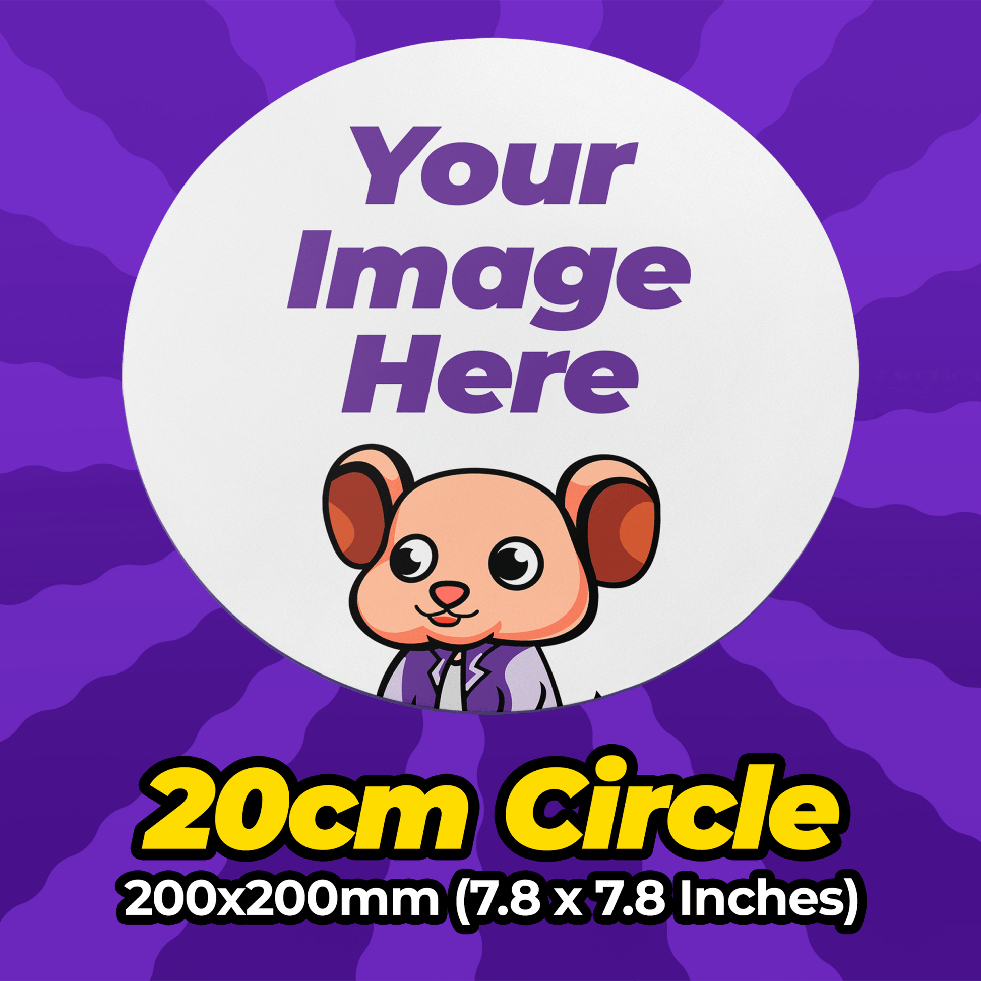 Custom Size Mousepad 200mm Round (7.8 Inches) - Mousepad Warehouse