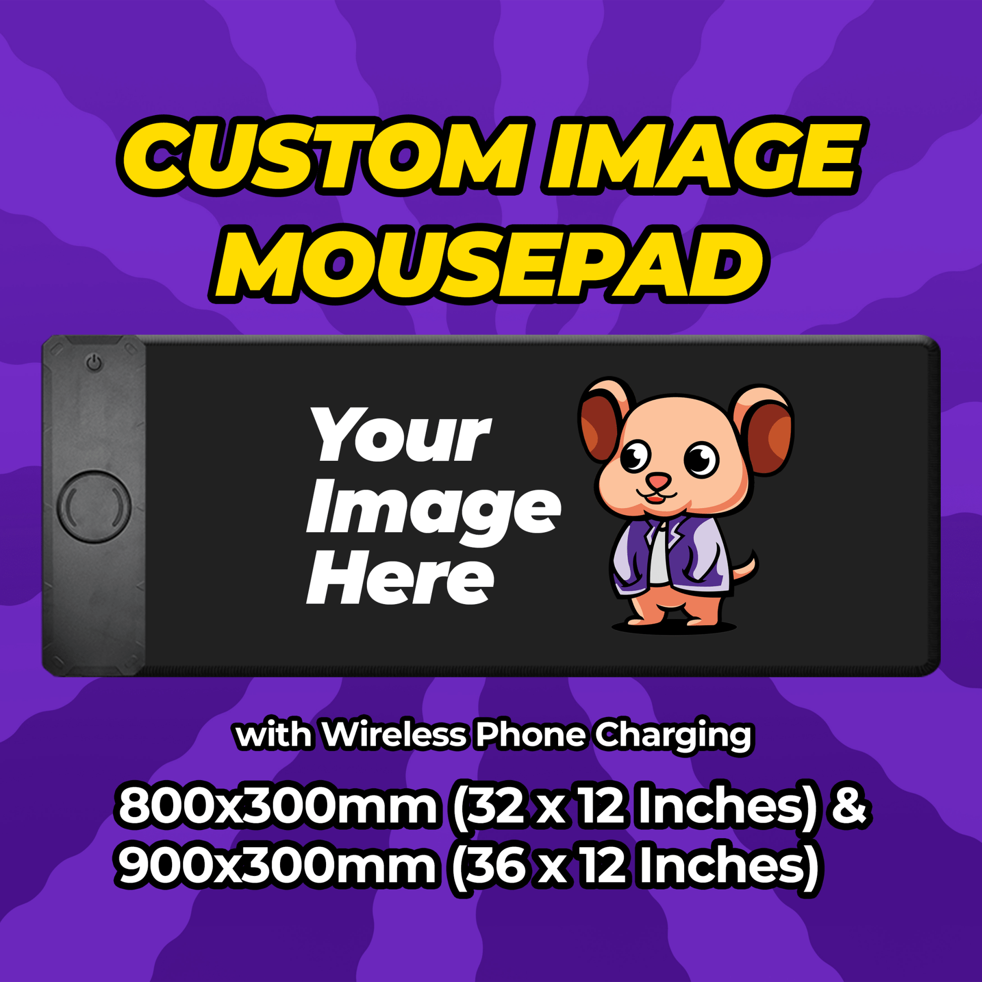 Custom Wireless Phone Charging Mousepad 900x300mm (36 x 12 Inches) - Mousepad Warehouse