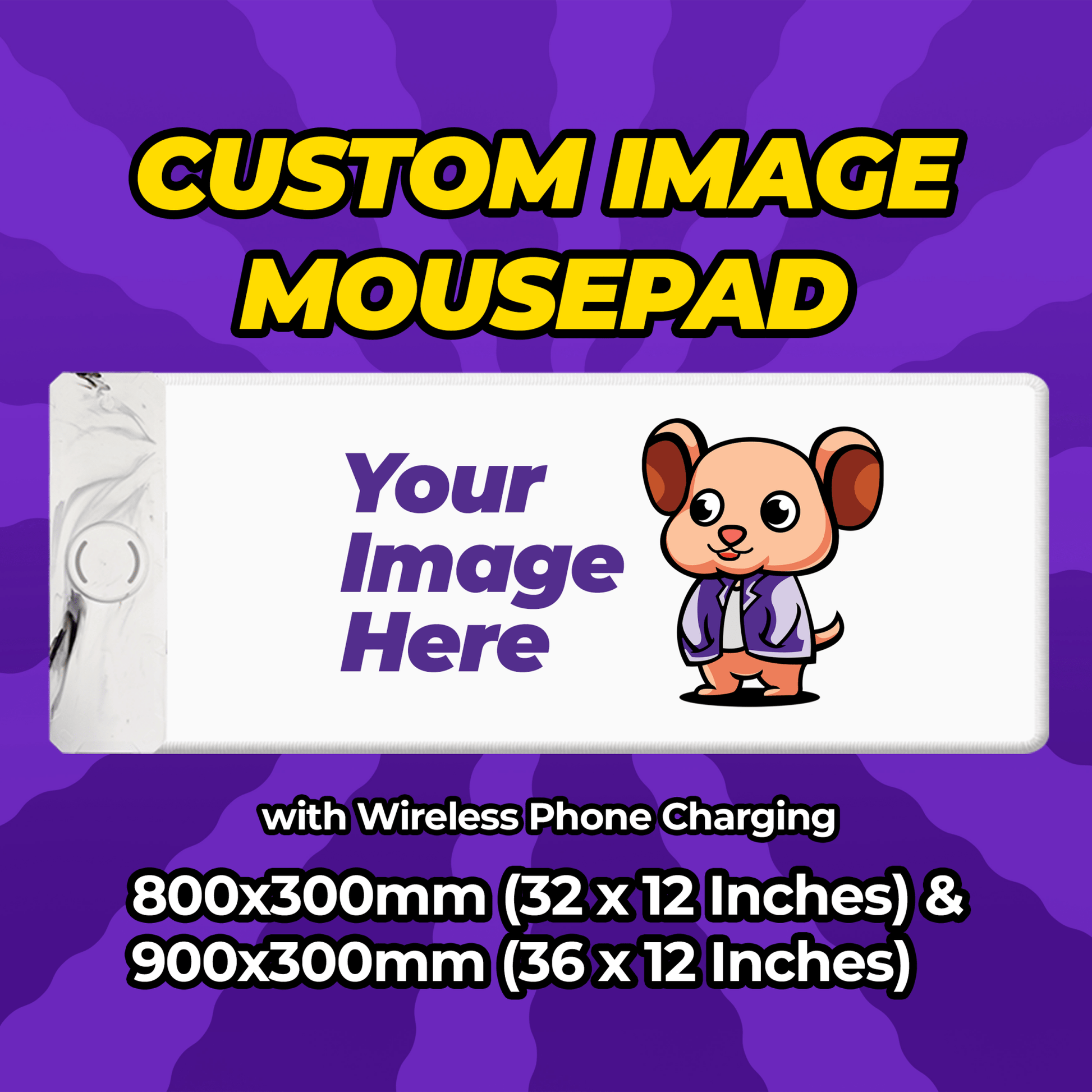 Custom Wireless Phone Charging Mousepad 900x300mm (36 x 12 Inches) - Mousepad Warehouse