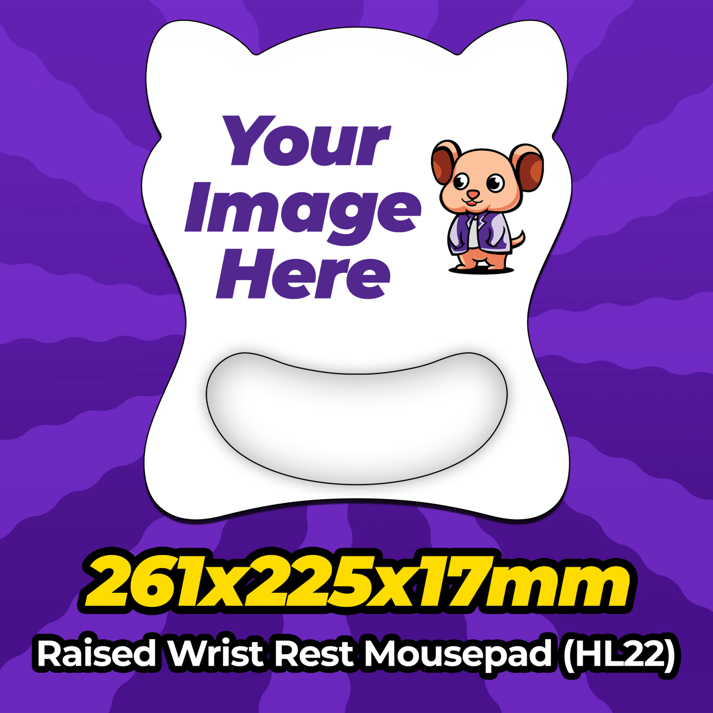 Custom Wrist Rest Mousepad 261x225x17mm (HL22) - Mousepad Warehouse