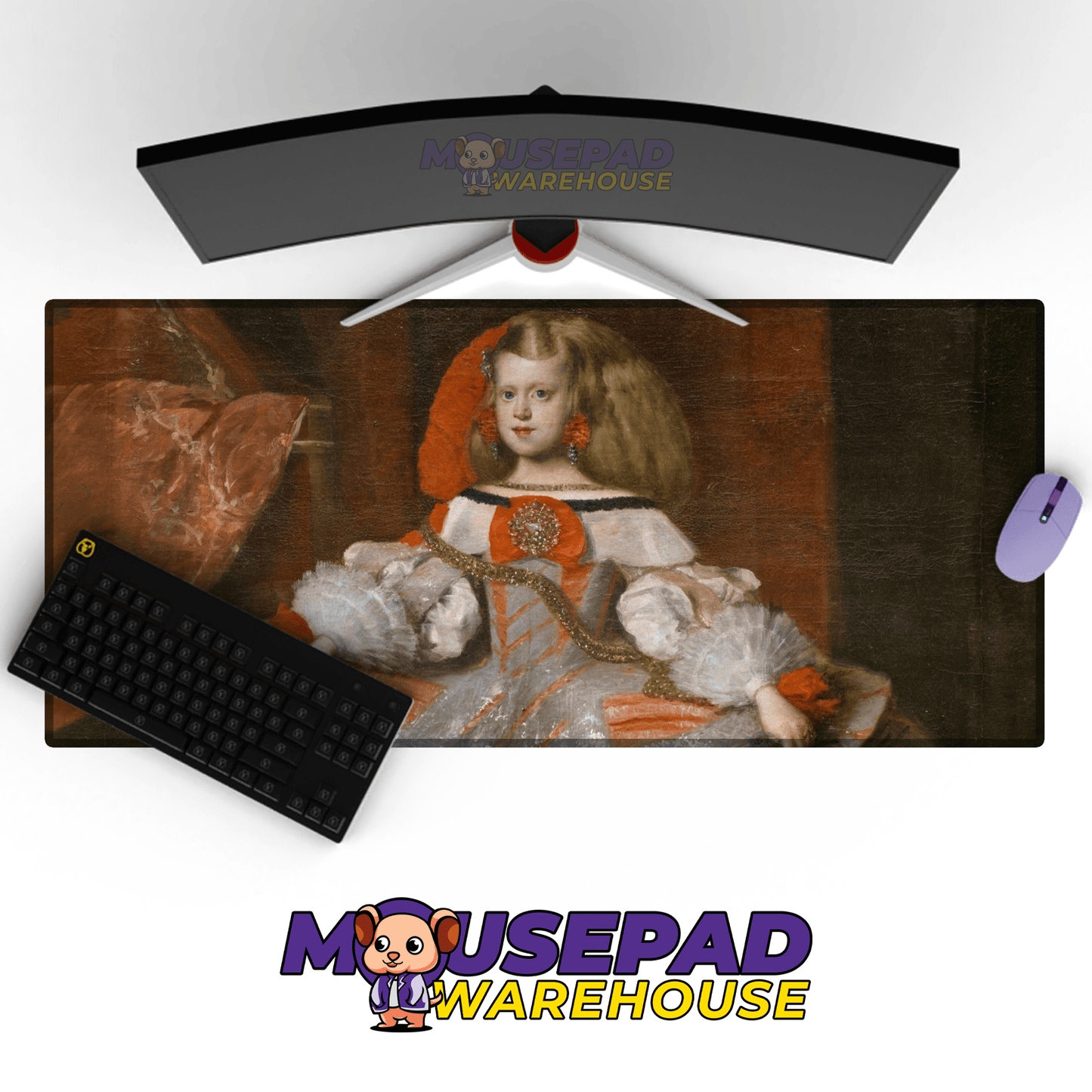 Diego Velazquez - Infanta Margarita Teresa in a Pink Dress Art (Painting) Mousepad - Mousepad Warehouse