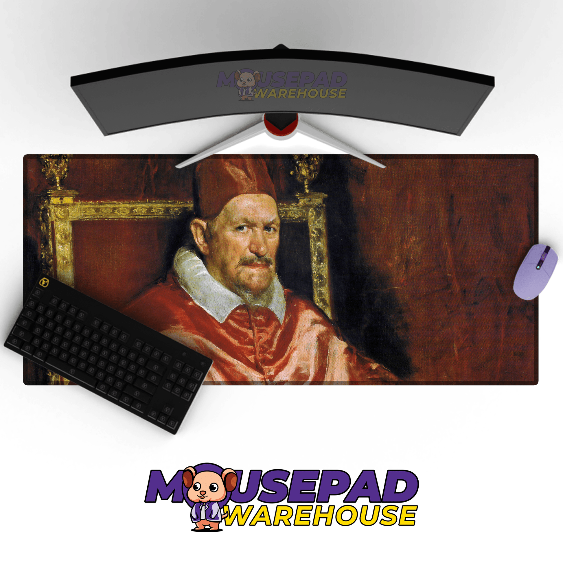 Diego Velazquez - Portrait of Pope Innocent X Art (Painting) Mousepad - Mousepad Warehouse