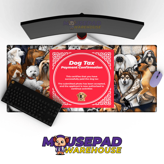 Dog Tax Certificate - Red Note App 小红书 Mousepad - Mousepad Warehouse