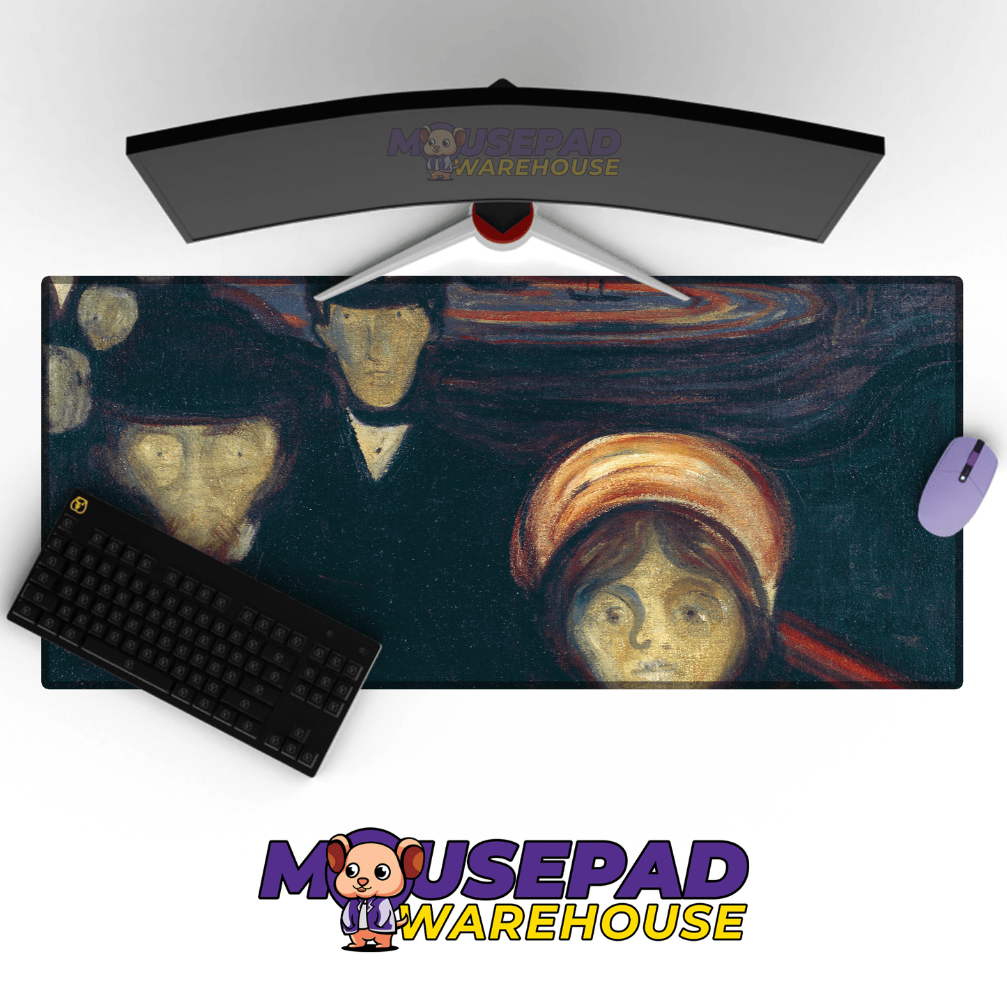 Edvard Munch - Anxiety Painting Mousepad - Mousepad Warehouse