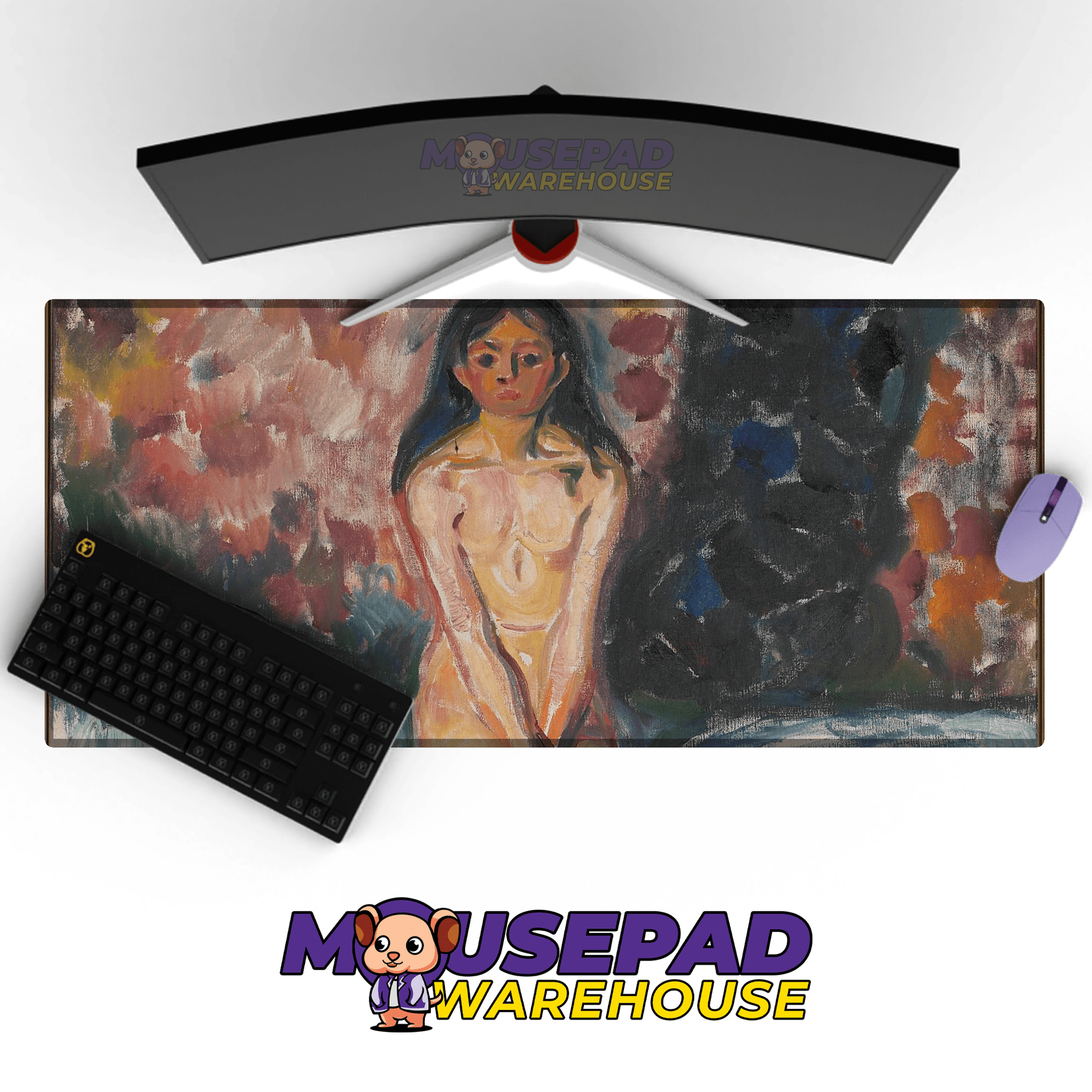 Edvard Munch - Puberty Painting Mousepad - Mousepad Warehouse