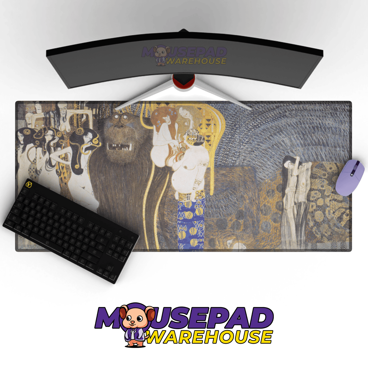 Gustav Klimt - Beethoven Frieze Painting Mousepad - Mousepad Warehouse