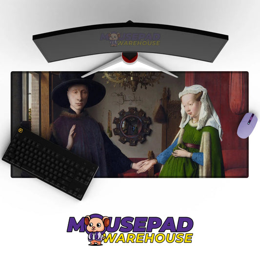 Jan van Eyck - The Arnolfini Portrait Art (Painting) Mousepad - Mousepad Warehouse