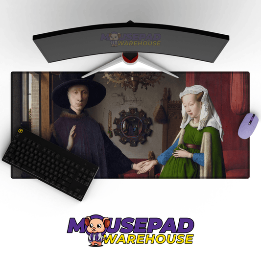 Jan van Eyck - The Arnolfini Portrait Painting Mousepad - Mousepad Warehouse