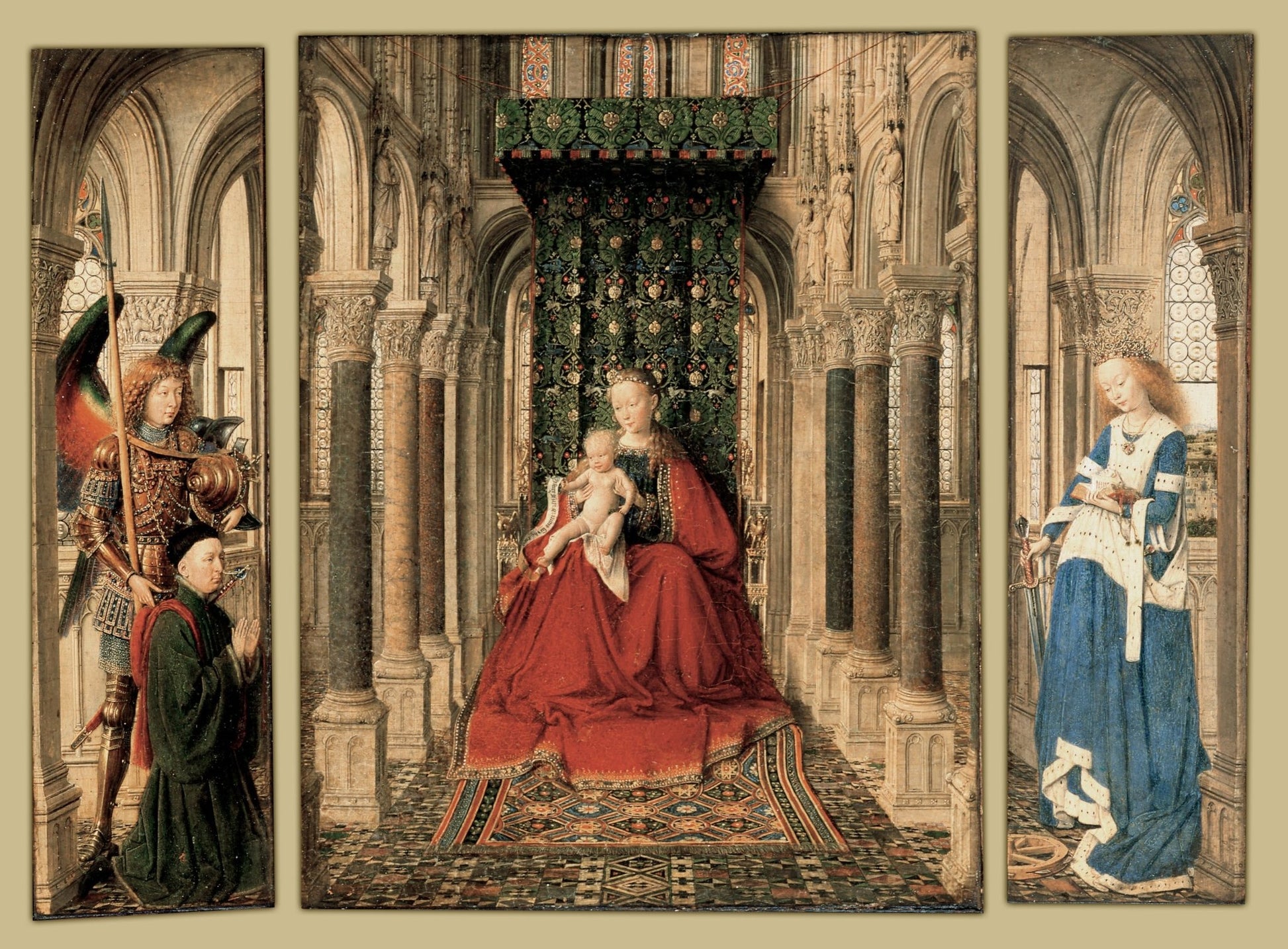 Jan van Eyck - The Dresden Triptych Painting Mousepad - Mousepad Warehouse