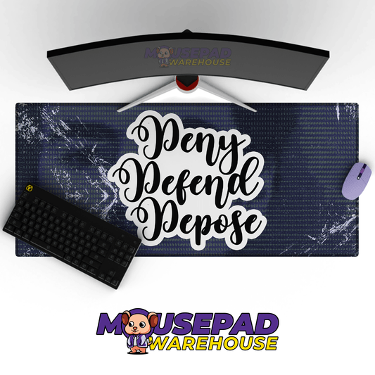Luigi Mangione 'Deny Defend Depose' Mousepad - Mousepad Warehouse