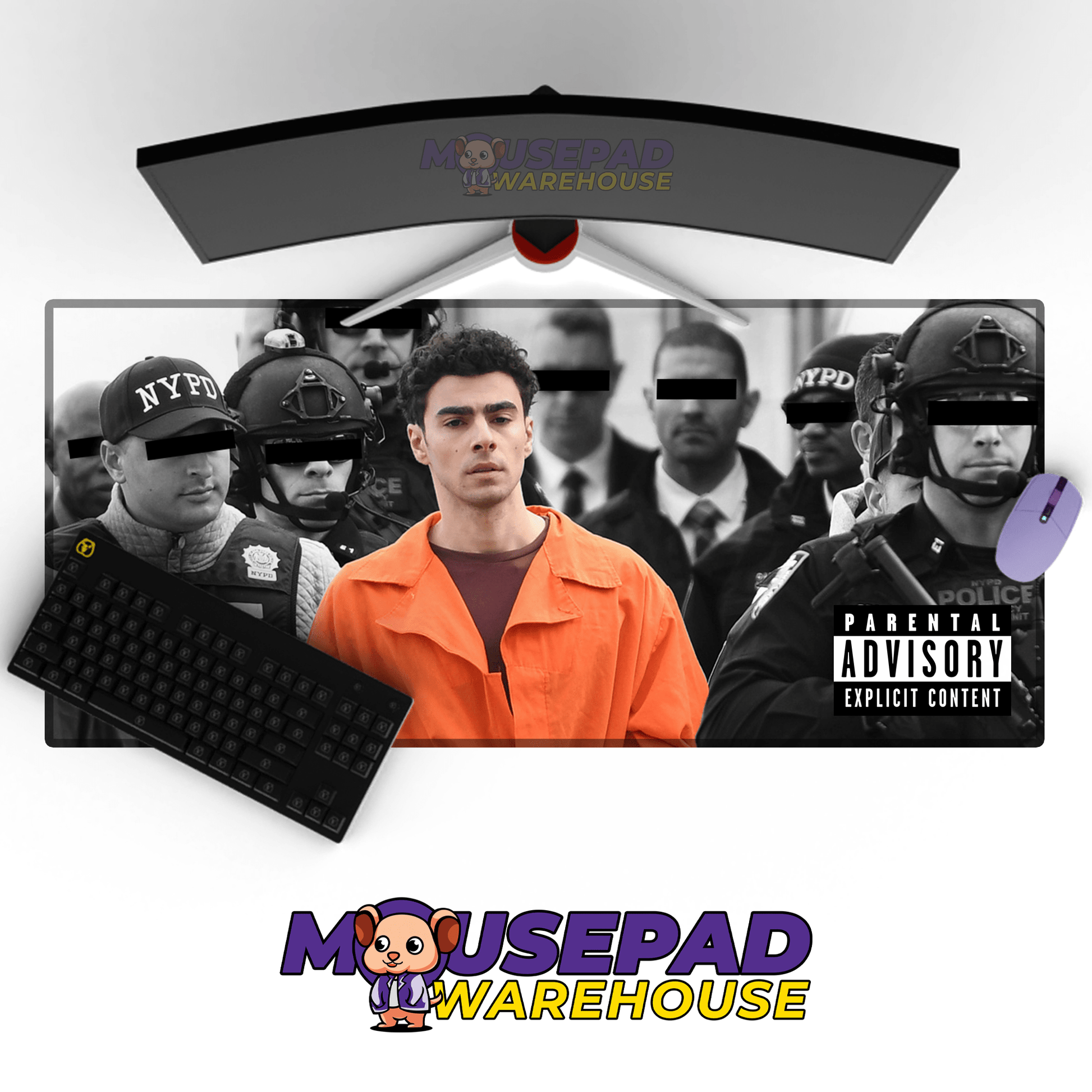 Luigi Mangione 'Perp Walk' Mousepad