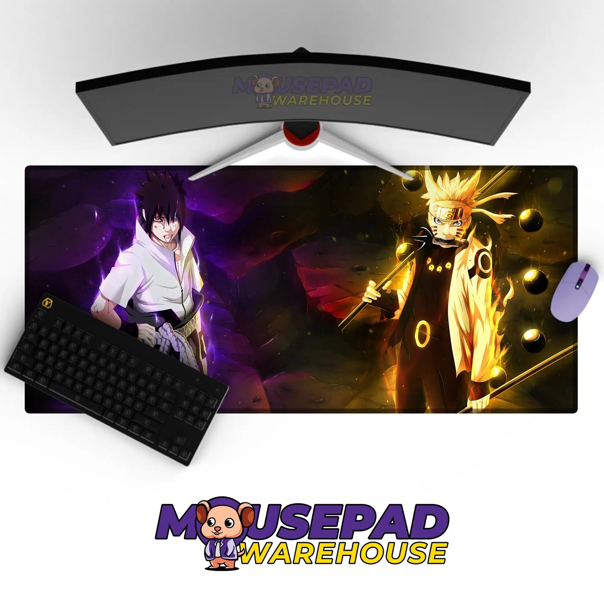 Naruto Sage Mode vs Sasuke Eternal Mangekyō Mousepad / Desk Mat - Mousepad Warehouse