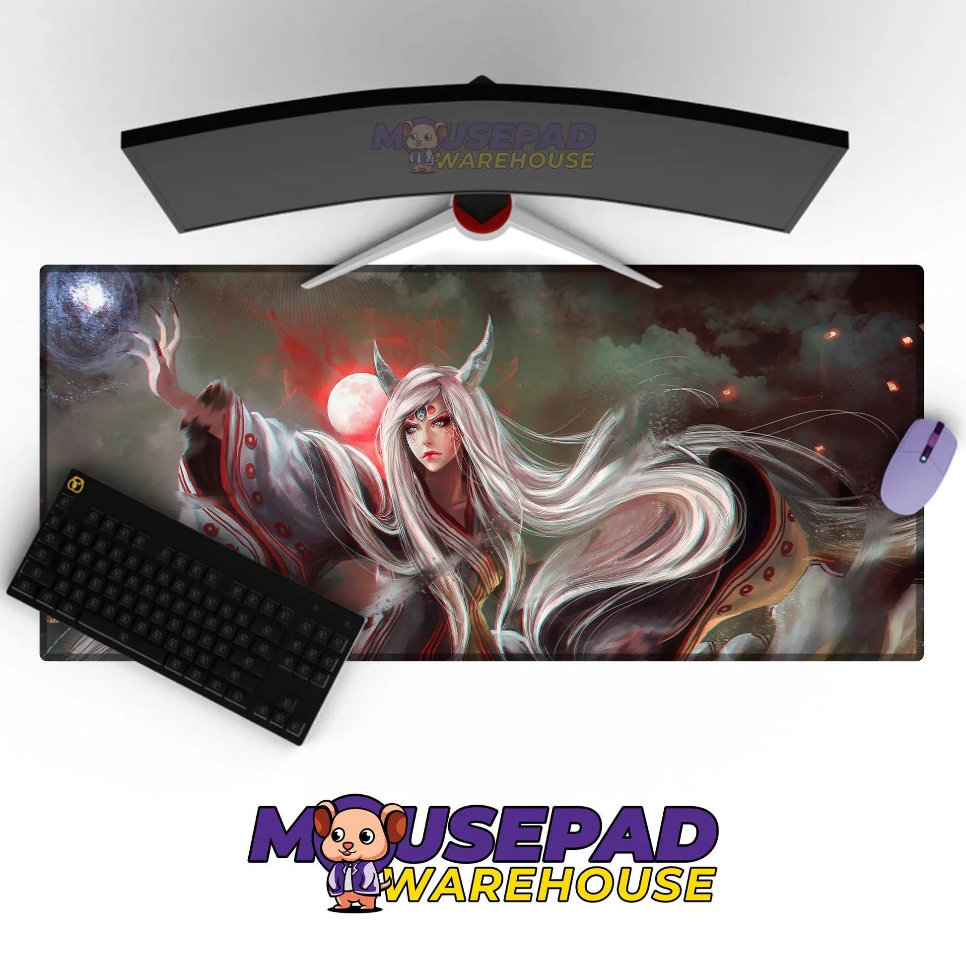 Kaguya Ōtsutsuki Moon Battle Mousepad / Desk Mat - Mousepad Warehouse