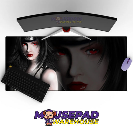 Female Uchiha Sharingan Warrior Mousepad / Desk Mat - Mousepad Warehouse