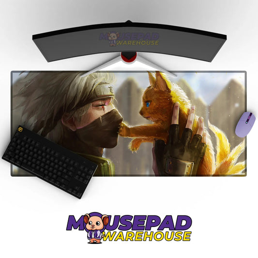 Kakashi with Fox Companion Mousepad / Desk Mat - Mousepad Warehouse