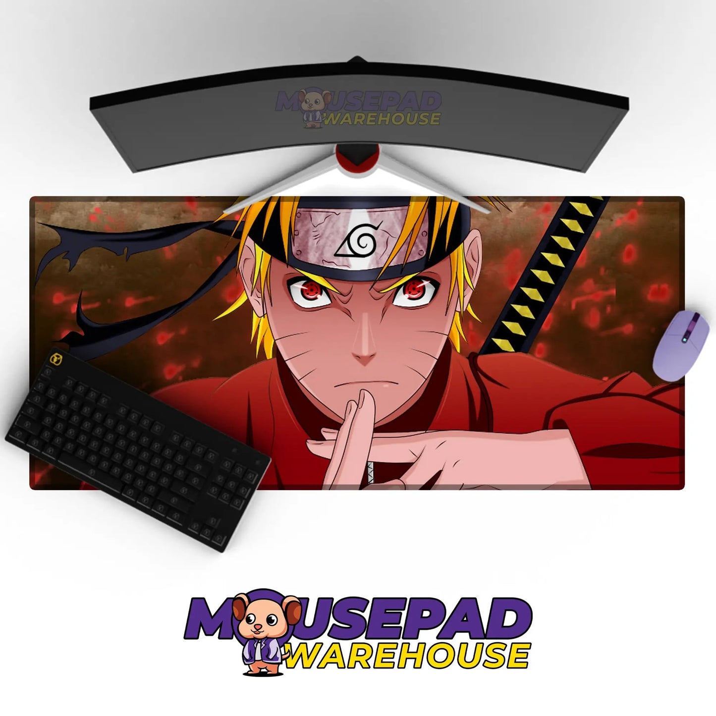 Naruto Sharingan Power Form Mousepad / Desk Mat - Mousepad Warehouse