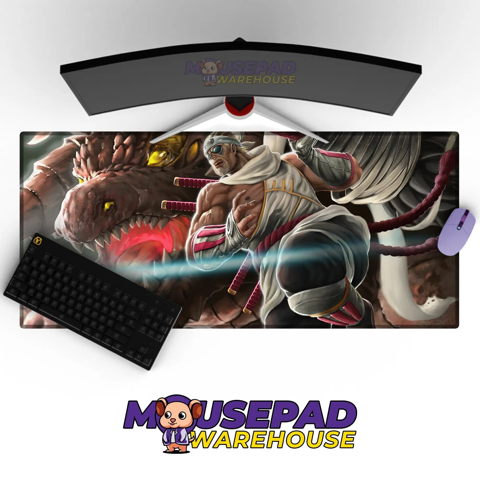 Killer Bee and Eight Tails Battle Mousepad / Desk Mat - Mousepad Warehouse