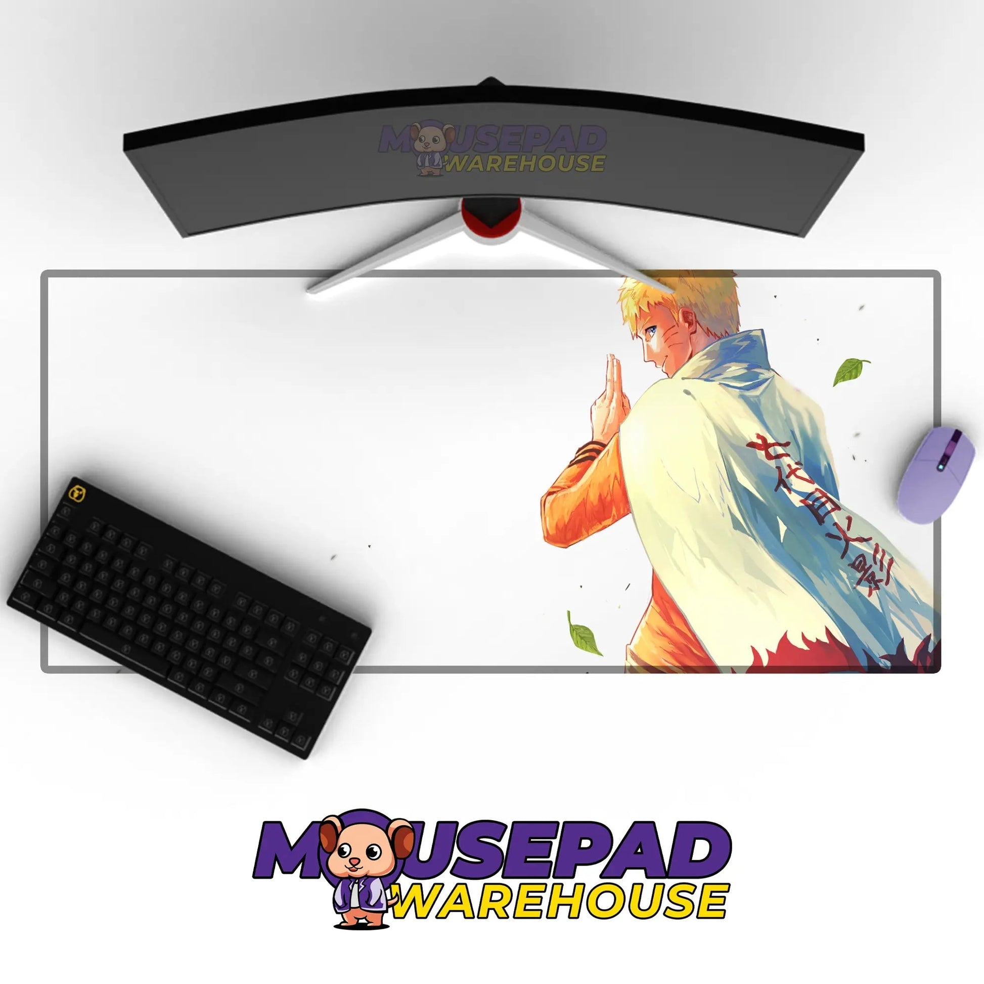 Hokage Naruto Wind Release Pose Mousepad / Desk Mat - Mousepad Warehouse