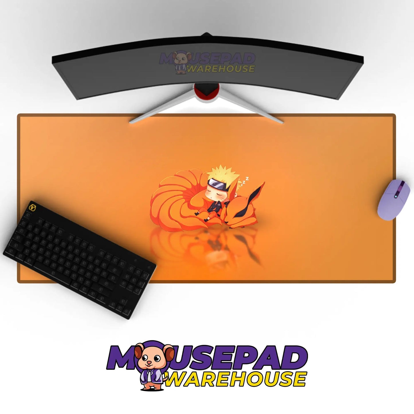 Chibi Naruto and Kurama Sleeping Mousepad / Desk Mat - Mousepad Warehouse